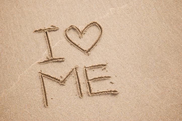 I Heart Me Self Improvement Love Message in Sand